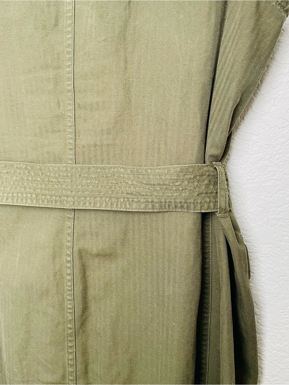 Lauren Ralph Lauren Green Button Down Linen Cotton Sleeveless Midi Dress | 14 - Picture 7 of 11